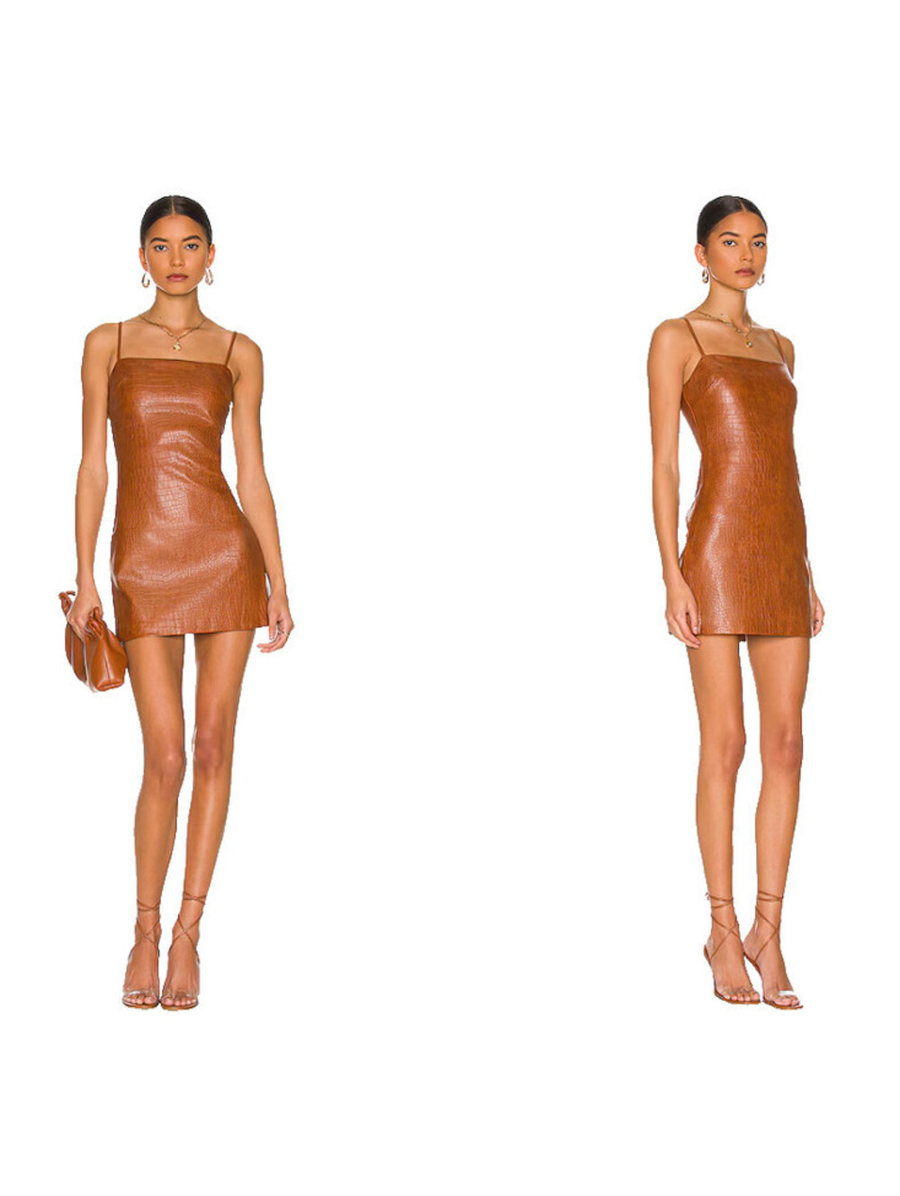 Bardot Croc Brown Polyurethane Mini Dress size 2 NWT $119msrp